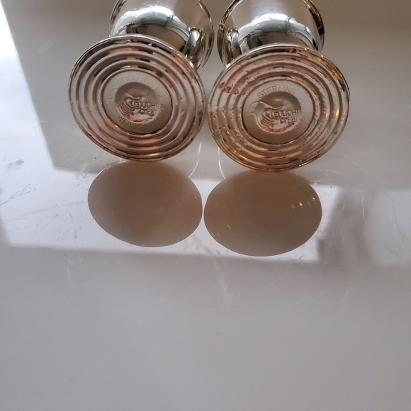 Sterling silver salt pepper shaker duchin weighted glass - Picture 2 of 5